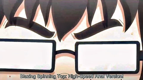 Hentai futa vampire cosplay with glasses, blazing spinning top high-speed anal version