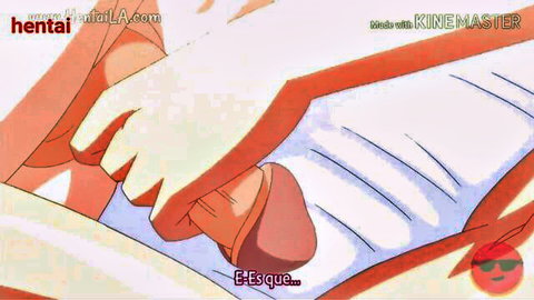 Anime hentai MILF handjob on young boy's penis seduction