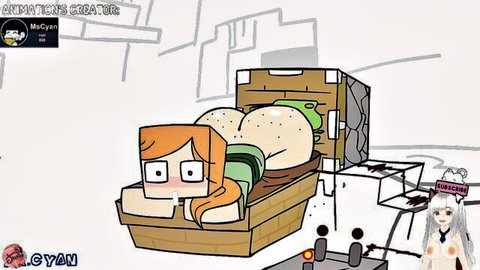 Minecraft Alex with giant ass in MsCyan animation