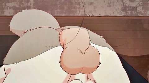 Gay furry dogman anal fucking cartoon polar bear from behind