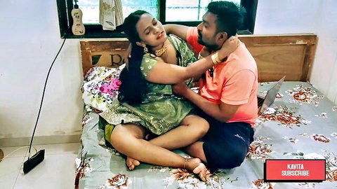 Kavita Bhabhi passionately embraced by Devar Tatya in intimate bedroom hug