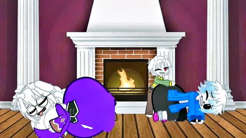 Arsiel with fat asses of Toriel and Sans in animated threesome fun