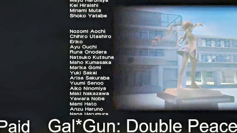 Gal*Gun Double Peace anime girls in sexy outfits for hentai shooter action