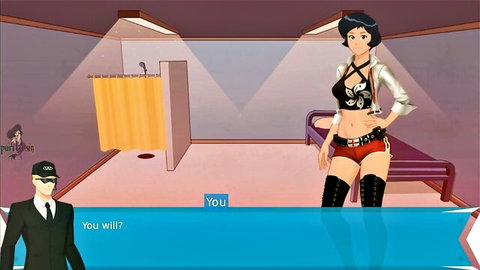 Animated Totally Spies brunette seduces in red hotpants and thigh-high stockings