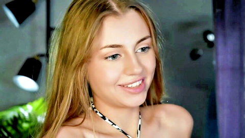 Sexy blonde cirilada smiling topless in Chaturbate cam show