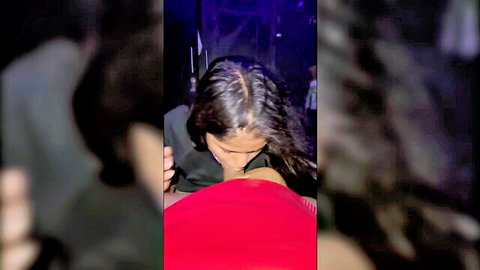 Busty babysitter gives obedient blowjob in dim light, large tits teased