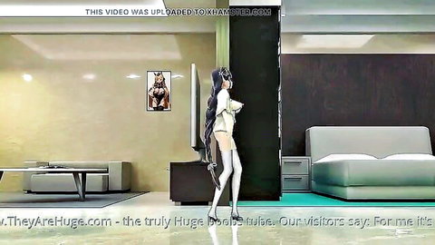 Raiden Shogun tomboy with massive breasts in open top and stockings