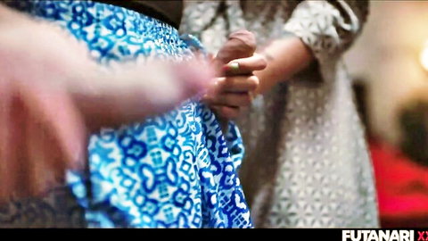 Agatha Vega and Shelena futanari handjob in skirts and blouse