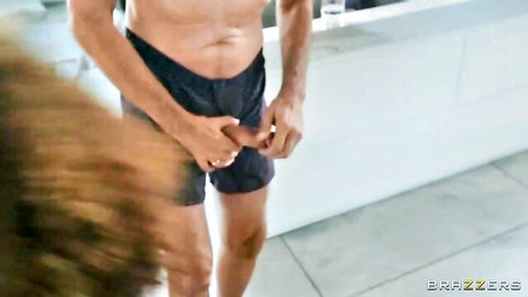 Muscular man in shorts teased by woman's hand in Which Ex Is Best Part 1
