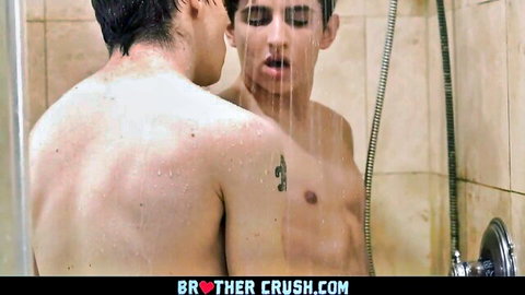 Twink stepbrother raw anal fucked in shower by older bro