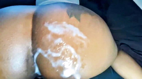 Ebony big ass backshots with massive cumshot dripping from creampie