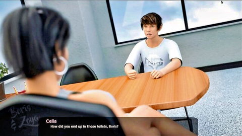 Angry teacher Celia questions Boris about shorts in naughty 3D cartoon