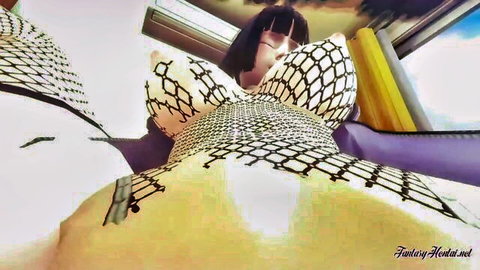 Hinata in revealing yellow dress, big tits tease in Naruto hentai thumbnail