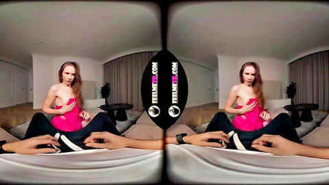 Zuzanna redhead in VR bellydance lap dance, pussy rubbing closeup