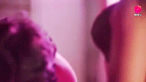 Indian babe topless side profile in purple glow Antarvasna webseries