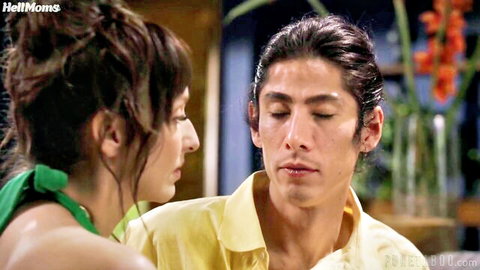 Lexi Luna in passionate close-up with handsome partner, sexy MILF tease