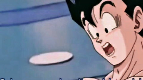 Surprised short-haired anime girl in Dragon Ball Z hentai porn thumbnail