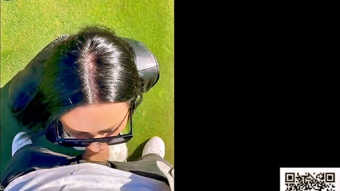 Mia giving amazing blowjob to Tonny on sunny golf course outdoors