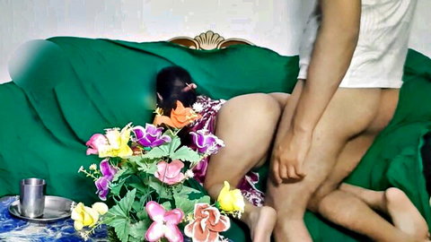 POV hardcore pounding of hot Indian maid's tight pussy in doggy style