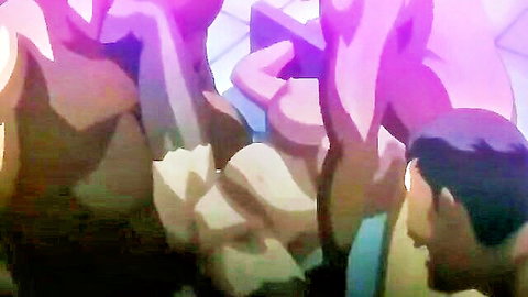 Hentai scene from Kangoku Senkan 2 with stylized purple figures in intimate embrace