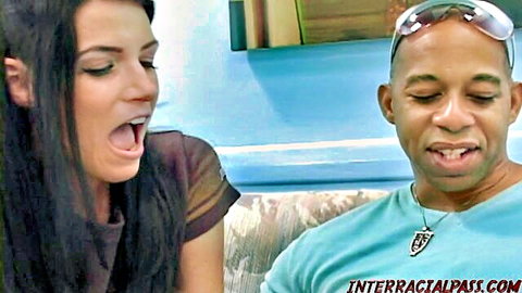 India Summer interracial blowjob with black stud, open mouth ecstasy