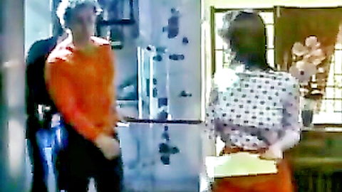 Taija Rae in teasing clothed encounter, Wet Talent adult scene