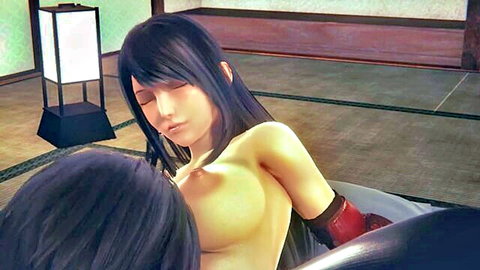 Tifa Lockhart nude lesbian sex scene with big tits exposed in 3D porn