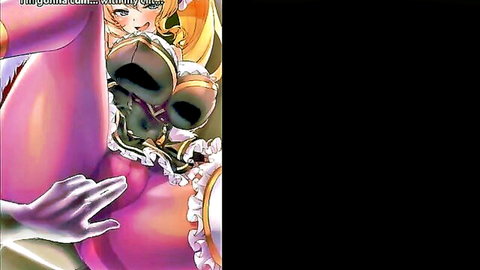 Blonde anime girl Alberta from Project QT in sexy lingerie, seductive pose