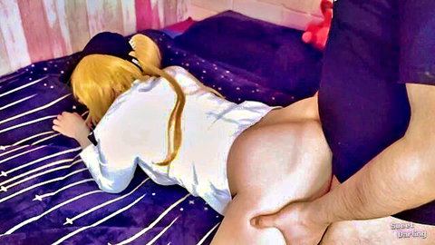 Blonde Vanessa FNAF cosplay submits with big ass grabbed from behind