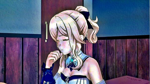 Jean from Genshin Impact in seductive 3D hentai pose, passionate blowjob and sex thumbnail