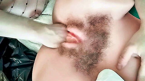 Monique's curly haired pussy fisted in close-up HD video