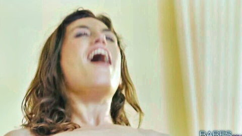 Nude brunette goddess moaning in ecstasy while working BBC