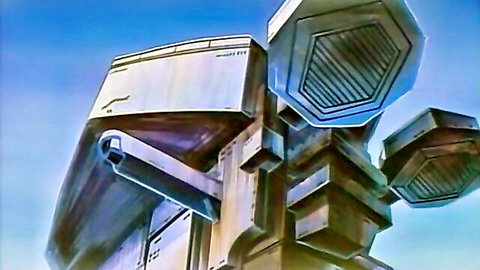 Futuristic mecha structure in sci-fi sky, Legend of Reyon: The God of Darkness thumbnail