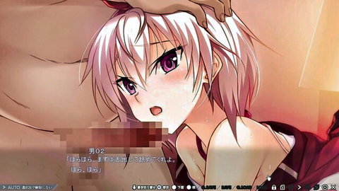 White-haired anime onmyoji with fox ears seduces in hot hentai pose