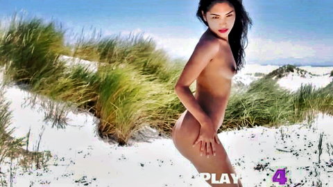 Chloe Rose nude on beach, big tits Latina exposing perfect curvy body