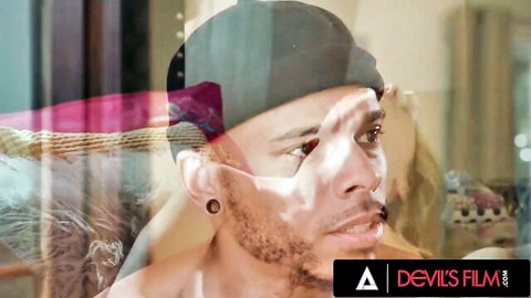 Donny Sins as masked neighbor in intense threesome with nympho wife and hubby