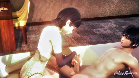 Sarada gives Naruto handjob in tub with POV blowjob tease