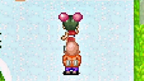 Pixelated Dragon Ball hentai thumbnail of Bulma and Chi-Chi in stacked pussy fucking pose