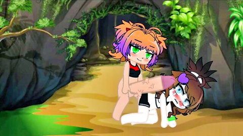 Afton and Emily's explicit lesbian tribbing in beach cave, hentai style