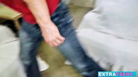 Tiny Willow Lynn caught sneaking, punished by BF's stepdad in Exxxtra Small