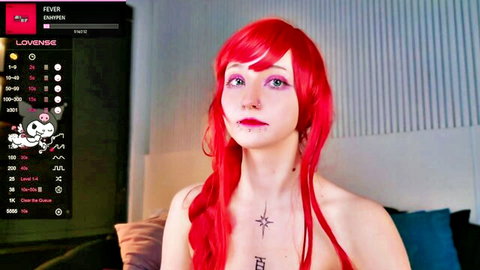 Sophia Sawami redhead camgirl topless tease in amateur stream