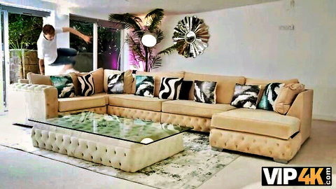 Luxurious living room setup in VIP4K MILF video with dirty laundry theme