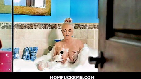 Blonde MILF Brook Page nude in bubble bath with big tits