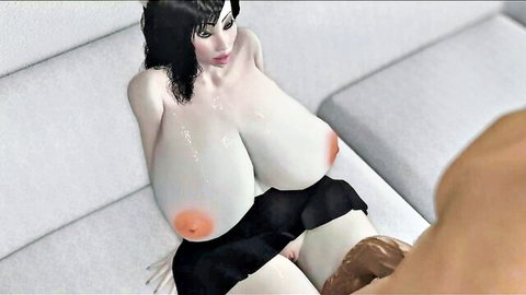 CG Elf Secretary with Massive Tits Performs Deepthroat Blowjob