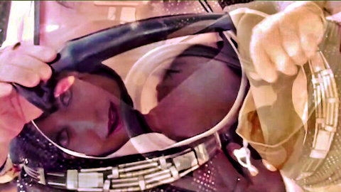 Kellystar518 as sexy alien bride in spacesuit helmet, sci-fi cosplay tease