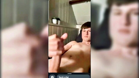 Shirtless young guy gesturing in cute amateur baited clip