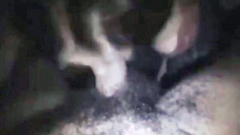 Amateur woman cleaning up cumshot on her pale skin