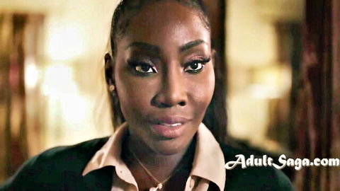 Osa Lovely as seductive ebony realtor in professional blouse
