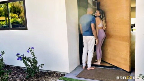Pristine Edge and Chloe Surreal in Brazzers yogi threesome teaser, fit blonde in pink leggings
