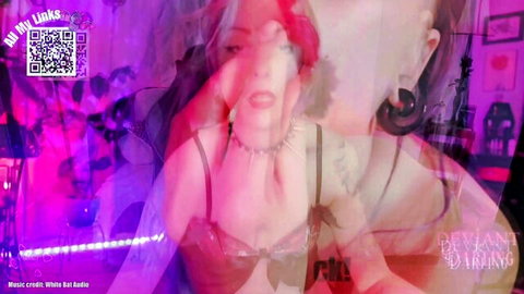 Deviantxxxdarling goth model in lingerie, choker, hazy pose
